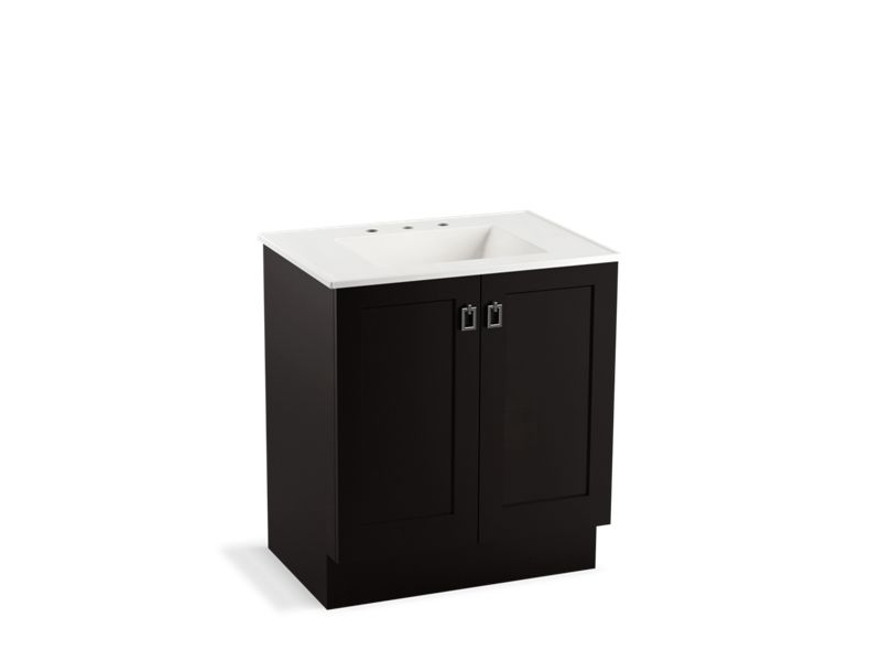 KOHLER K-99528-TK-1WU Poplin 30" bathroom vanity cabinet with toe kick and 2 doors