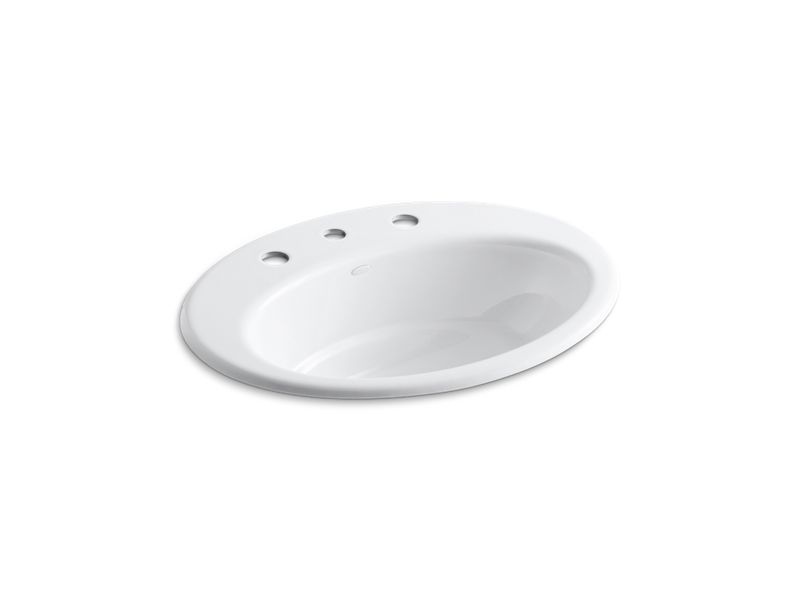 KOHLER K-2907-8-0 Thoreau Drop-in bathroom sink with 8" widespread faucet holes