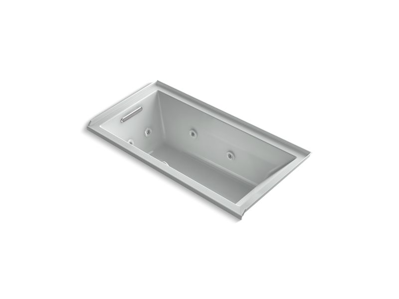 KOHLER K-1167-LH2-95 Underscore Rectangle 60" x 30" alcove whirlpool with integral flange and left-hand drain