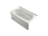 KOHLER K-1357-LAW Devonshire 60" x 32" alcove whirlpool bath with integral apron, integral flange, left-hand drain, and Bask heated surface