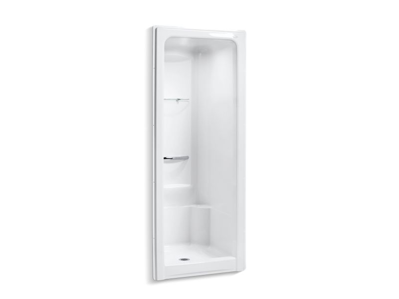 KOHLER 1689-0 Sonata 36" X 36-1/2" X 90" Center Drain Shower Stall With Integral High-Dome Ceiling, Requires Grab Bar in White