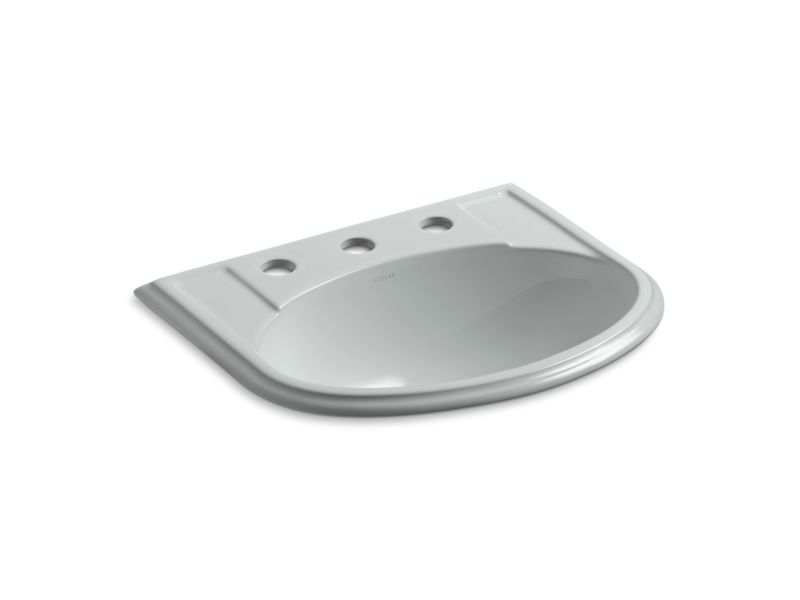 KOHLER K-2279-8-95 Devonshire Drop-in bathroom sink with 8" widespread faucet holes