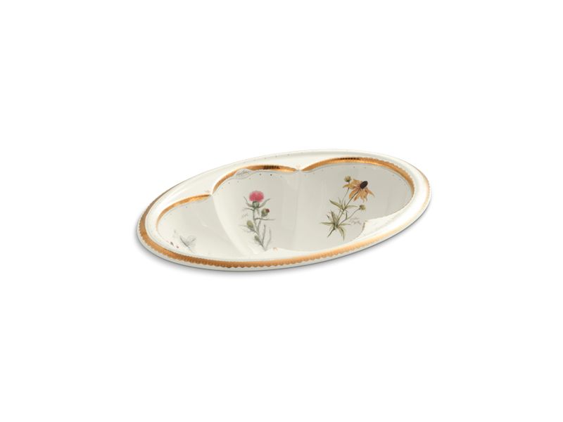 KOHLER 14271-WF-96 Prairie Flowers Cantata Drop-In Bathroom Sink in Biscuit