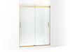 KOHLER K-706383-L Levity Sliding shower door, 78" H x 56-5/8 - 59-5/8" W, with 5/16" thick Crystal Clear glass