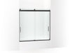 KOHLER K-706001-L Levity Sliding bath door, 59-3/4" H x 54 - 57" W, with 1/4" thick Crystal Clear glass