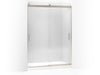 KOHLER K-706013-L Levity Sliding shower door, 82" H x 56-5/8 - 59-5/8" W, with 3/8" thick Crystal Clear glass