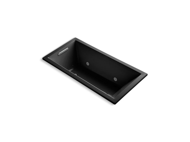 KOHLER K-1167-GVBCW-7 Underscore Rectangle 60" x 30" drop-in VibrAcoustic + BubbleMassage Air Bath with Bask(TM) heated surface and chromatherapy
