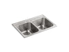 KOHLER 3847-4-NA Toccata 33" X 22" X 9-1/4" Top-Mount Double-Equal Kitchen Sink