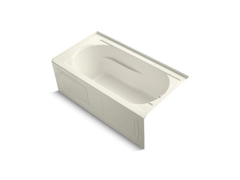 KOHLER K-1357-GRA-96 Devonshire 60" x 32" alcove BubbleMassage(TM) Air Bath with integral apron, integral flange, right-hand drain and heater