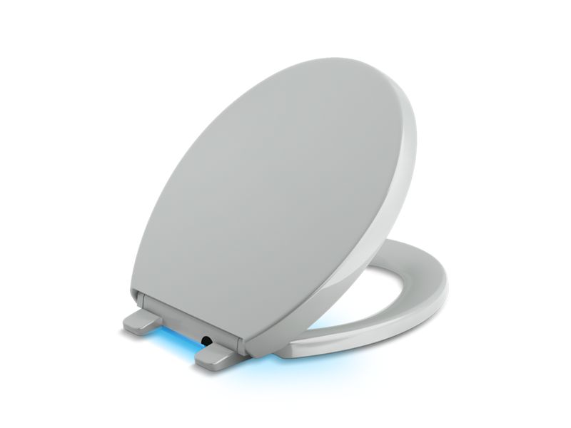 KOHLER K-75793-0 K-75793 Reveal Nightlight Quiet-Close Round-front Toilet Seat