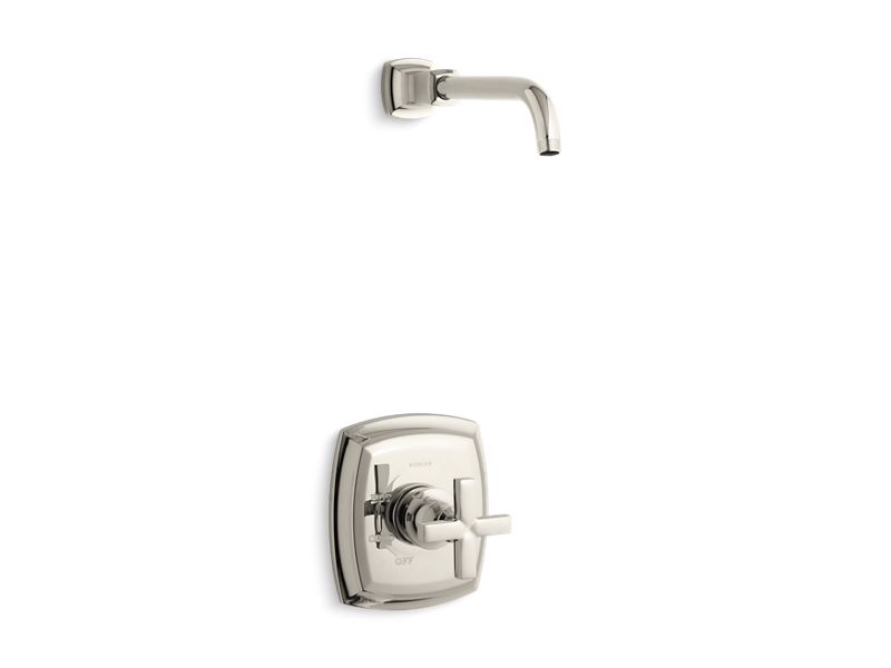KOHLER TLS16234-3-SN Margaux Rite-Temp(R) Shower Valve Trim With Cross Handle, Less Showerhead in Vibrant Polished Nickel