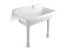 KOHLER 6607-1-0 Harborview 48" X 28" X 41-11/16" Top-Mount Or Wall-Mount Utility Sink With Single Faucet Hole On Center Deck in White