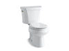 KOHLER 3987-0 Wellworth Two-Piece Round-Front Dual-Flush Toilet in White