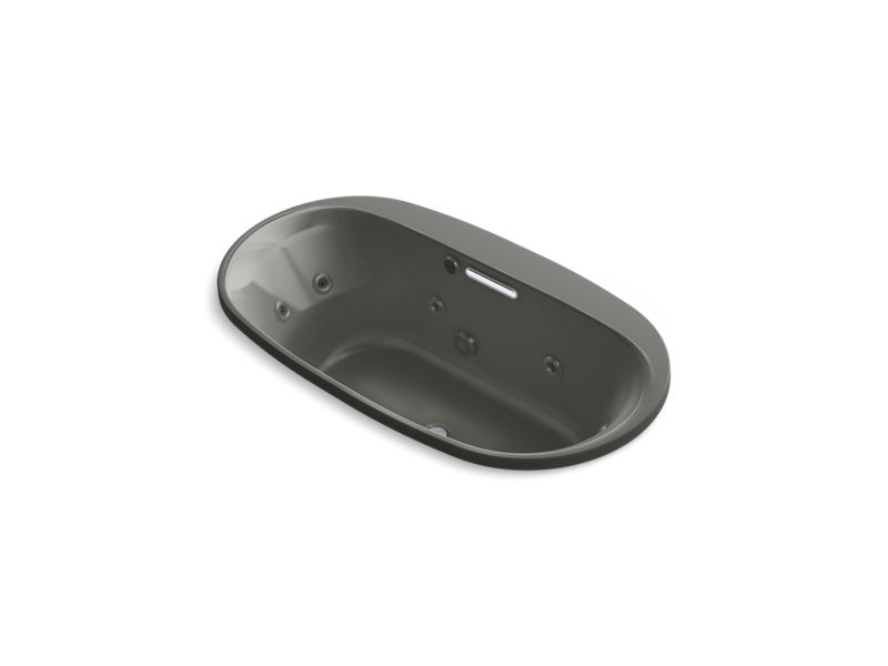 KOHLER K-5716-H2-58 Underscore Oval 66" x 36" drop-in whirlpool with heater without jet trim