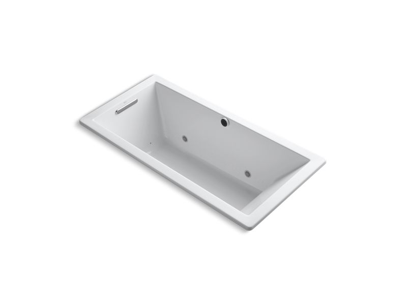 KOHLER K-1822-GCW-0 Underscore Rectangle 66" x 32" drop-in BubbleMassage(TM) Air Bath with reversible drain and Bask(TM) heated surface