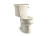 KOHLER 3947-RZ-47 Wellworth Two-Piece Round-Front 1.28 Gpf Toilet With Right-Hand Trip Lever, Tank Cover Locks, Insulated Tank And 14" Rough-In in Almond
