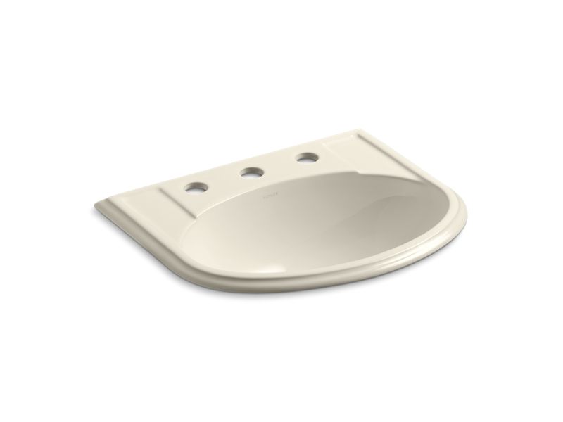 KOHLER K-2279-8-47 Devonshire Drop-in bathroom sink with 8" widespread faucet holes