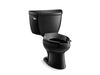 KOHLER 3505-7 Wellworth Classic Two-Piece Elongated 1.6 Gpf Toilet in Black