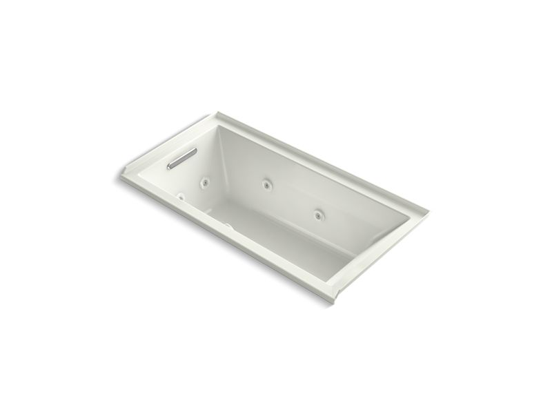 KOHLER K-1167-LH2-NY Underscore Rectangle 60" x 30" alcove whirlpool with integral flange and left-hand drain
