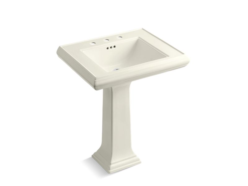 KOHLER 2258-8 Memoirs Classic 27" pedestal bathroom sink with 8" widespread faucet holes