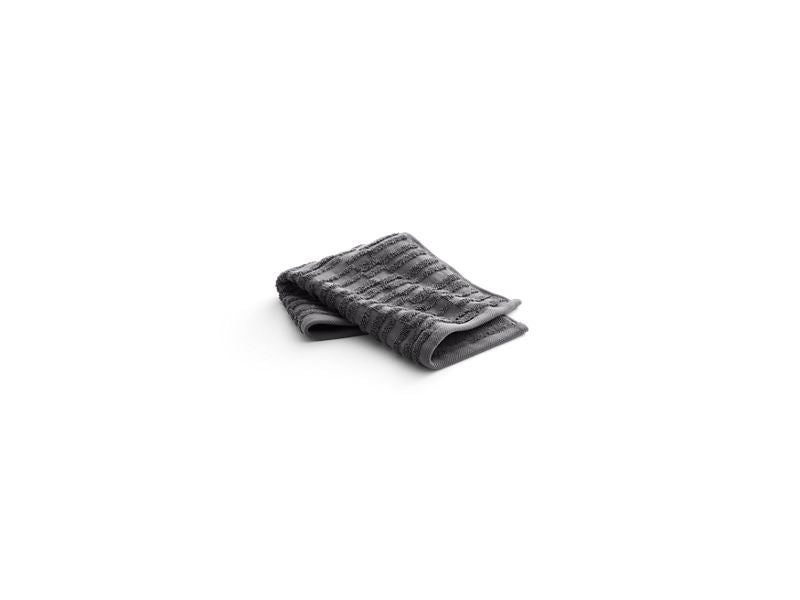 KOHLER 31509-TA-58 Turkish Bath Linens Washcloth With Tatami Weave, 13" X 13" in Thunder Grey