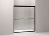 KOHLER 709064-L-ABZ Gradient Sliding Shower Door, 70-1/16" H X 59-5/8" W, With 1/4" Thick Crystal Clear Glass in Anodized Dark Bronze