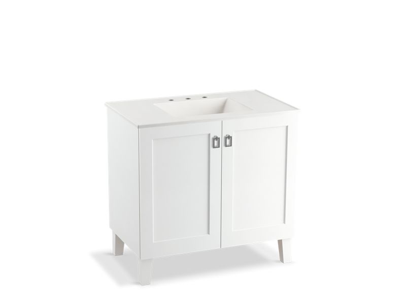 KOHLER K-99531-LG-1WA Poplin 36" bathroom vanity cabinet with legs and 2 doors