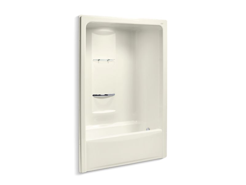 KOHLER 1682-96 Sonata 60" X 35" Bath And Shower Stall With Right Hand Drain, Requires Grab Bar in Biscuit
