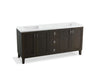 KOHLER K-99538-LG-1WC Poplin 72" bathroom vanity cabinet with legs, 4 doors and 3 drawers