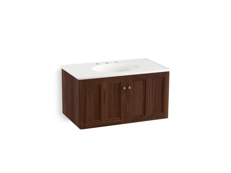 KOHLER K-99518-1WE Damask 36" wall-hung bathroom vanity cabinet with 2 doors