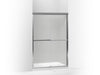 KOHLER 709063-D3-SHP Gradient Sliding Shower Door, 70-1/16" H X 47-5/8" W, With 1/4" Thick Frosted Glass in Bright Polished Silver