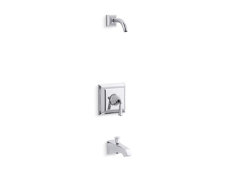KOHLER TLS461-4S-CP Memoirs Stately Rite-Temp Bath And Shower Trim Set With Lever Handle And Spout, Less Showerhead in Polished Chrome