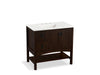 KOHLER K-99556-L-1WB Marabou 36" bathroom vanity cabinet with 2 doors and 2 drawers on left