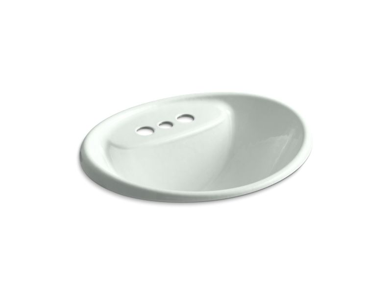 KOHLER K-2839-4 Tides Drop-in bathroom sink with 4" centerset faucet holes