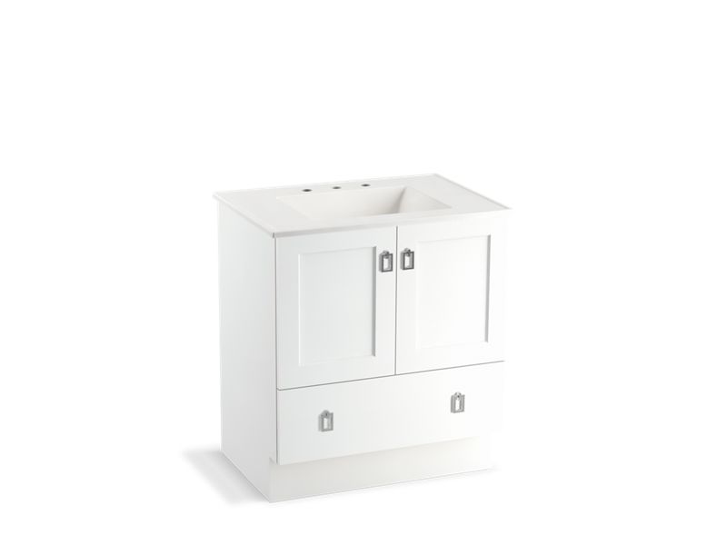 KOHLER K-99529-TK-1WA Poplin 30" bathroom vanity cabinet with toe kick, 2 doors and 1 drawer