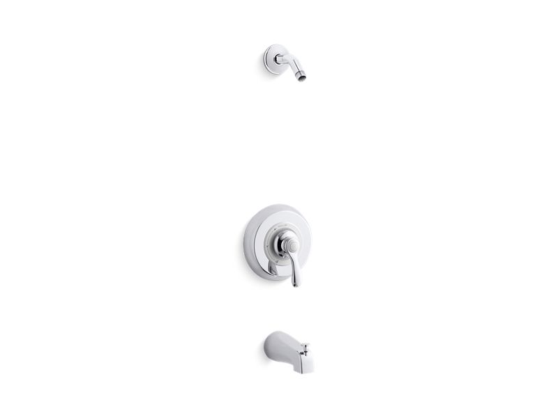 KOHLER TLS12007-4S-CP Fairfax Rite-Temp(R) Bath And Shower Trim Set With Lever Handle And Slip-Fit Spout, Less Showerhead in Polished Chrome