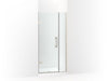 KOHLER 27589-10L-BNK Components 33-5/8"–34-3/8" W X 71-1/2" H Frameless Pivot Shower Door With 3/8" Crystal Clear Glass And Back-To-Back Vertical Door Pulls in Anodized Brushed Nickel