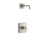 KOHLER TLS13134-3B-BN Pinstripe Rite-Temp Shower Trim Set With Cross Handle, Less Showerhead in Vibrant Brushed Nickel