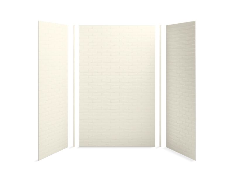 KOHLER 97616-T01-96 Choreograph 60" X 36" X 96" Shower Wall Kit, Brick Texture in Biscuit