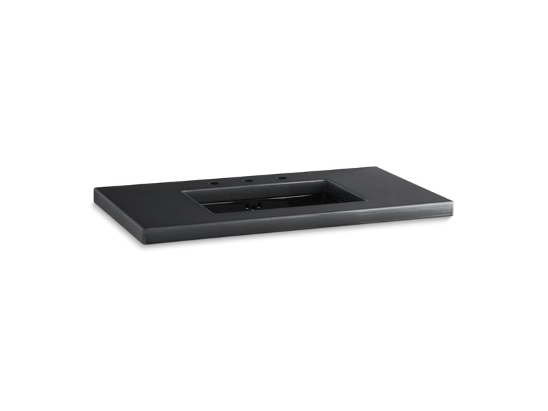 KOHLER 3028-K2 Kathryn 42" X 22" Enameled Lavastone Tabletop Drilled With 10" Centers And Cut For K-2297-G Undermount Bathroom Sink in Grey Flannel