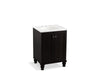 KOHLER K-99513-LG-1WU Damask 24" bathroom vanity cabinet with furniture legs and 2 doors