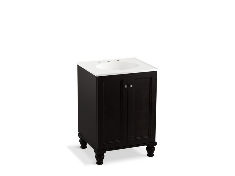 KOHLER K-99513-LG-1WU Damask 24" bathroom vanity cabinet with furniture legs and 2 doors