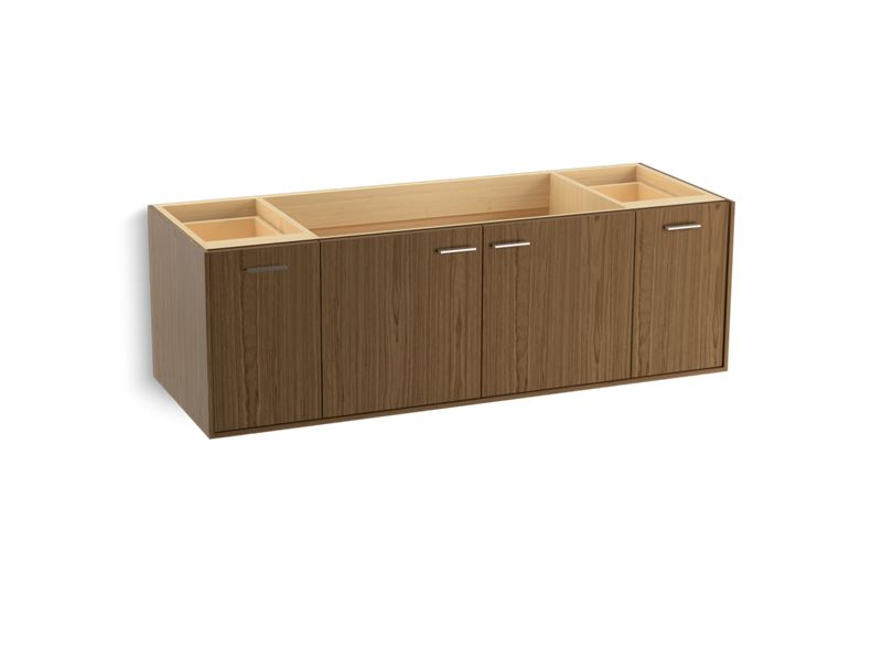 KOHLER K-99546-SD-1WM Jute 60" wall-hung bathroom vanity cabinet with 2 doors and 2 drawers, split top drawer