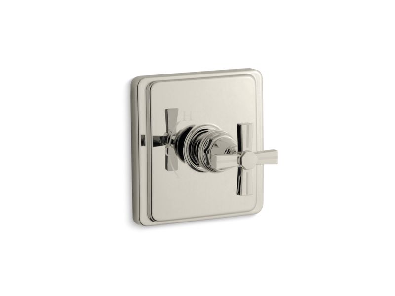 KOHLER TS13135-3B-SN Pinstripe Rite-Temp(R) Valve Trim With Cross Handle in Vibrant Polished Nickel