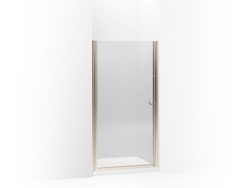 KOHLER K-702400-G54 Fluence Pivot shower door, 65-1/2" H x 28-3/4 - 30-1/4" W, with 1/4" thick Falling Lines glass