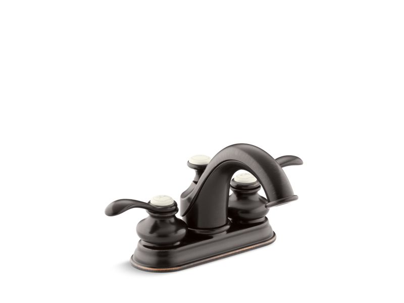KOHLER 12266-4-2BZ Fairfax Centerset Bathroom Sink Faucet With Lever Handles in Oil-Rubbed Bronze