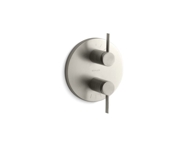KOHLER T10941-4-BN Stillness Valve Trim With Lever Handles For Stacked Valve, Requires Valve in Vibrant Brushed Nickel