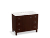 KOHLER K-99564-LG-1WG Jacquard 42" bathroom vanity cabinet with furniture legs, 1 door and 6 drawers