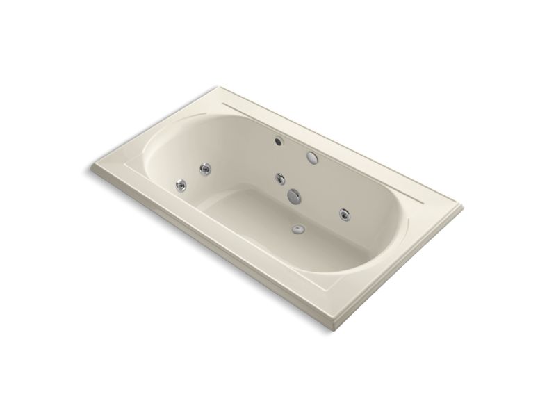KOHLER K-1418-H2-47 Memoirs 72" x 42" drop-in whirlpool with reversible drain and heater without jet trim