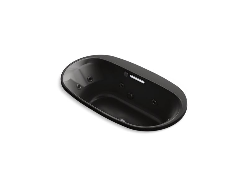 KOHLER K-5716-H2-7 Underscore Oval 66" x 36" drop-in whirlpool with heater without jet trim